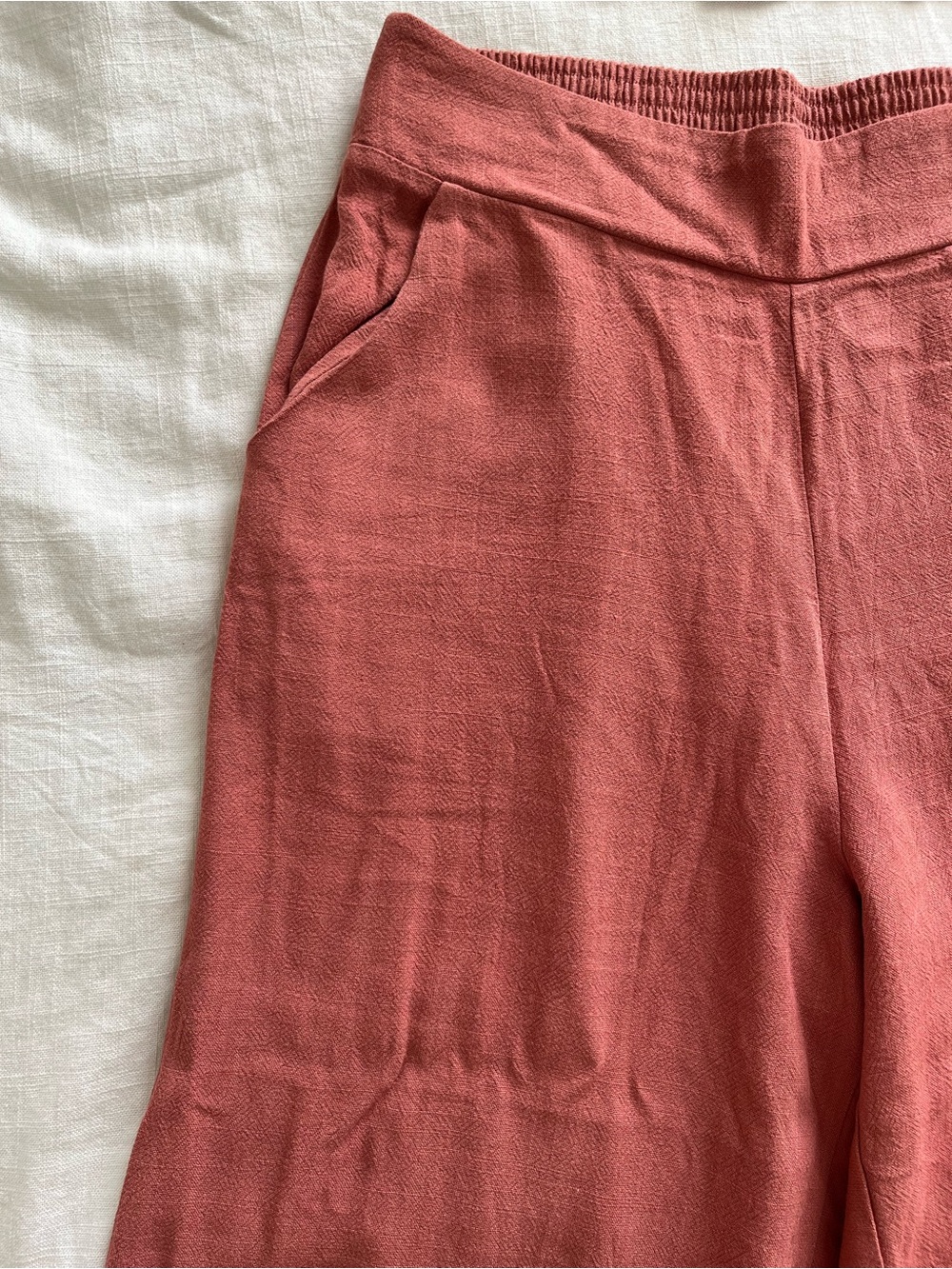 Terracotta Linen Button-Back Tank and Wide Leg Pant Set - Picture 9 of 16